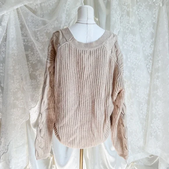 Light Brown St. John's Bay Cottagecore Sweater - Picture 2 of 6